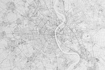 Obraz premium Map of the streets of Cologne (Germany) on white background. 3d render, illustration