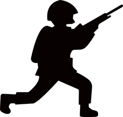 Obraz premium Military soldier combat action silhouette