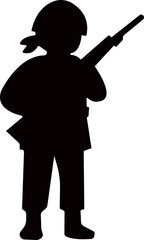 Obraz premium Military soldier silhouette standing guard