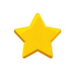 Fototapeta premium A bright yellow star-shaped icon with a glossy three-dimensional appearance.