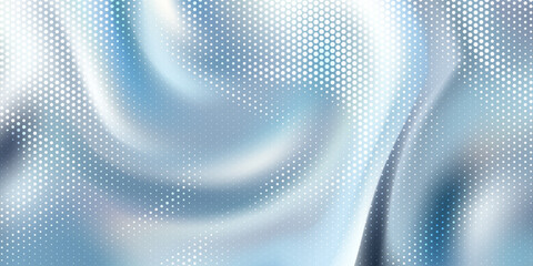 Fototapeta premium Abstract Blue Halftone Wave Background, Liquid Gradient Flow with Dotted Pattern Texture