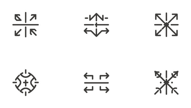 Directional Icons: A set of six meticulously crafted directional icons, representing a spectrum of navigation and orientation concepts for your design needs. 