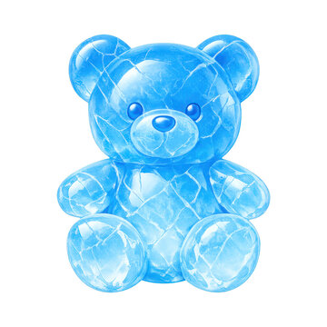 PNG Cute translucent blue teddy bear