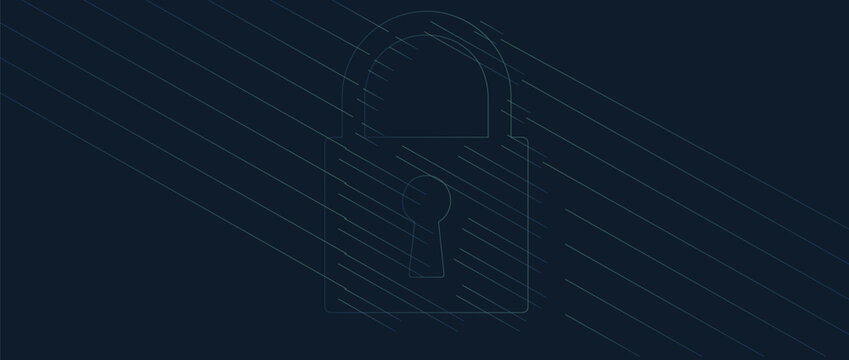 Cyber security technology for business and internet project with lock image