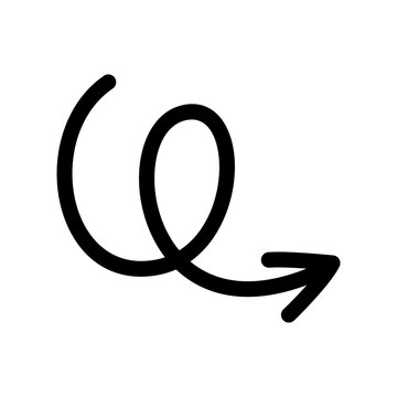 Spiral arrow vector icon. Spiral arrow icon with hand drawn doodle design style for graphic element template.