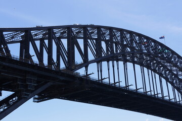 Fototapeta premium People walking across the Sydney Harbour Bridge. Sydney. New South Wales. Australia.