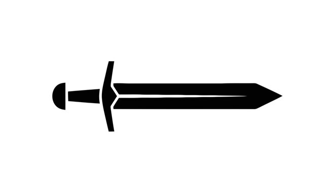 Vector illustration&nbsp;of black sword icon on a transparent background