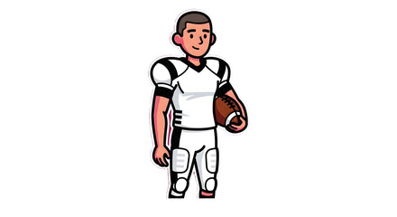 Obraz premium A digital illustration depicts a young football player holding a ball presented against a stark black background high quality professional detailed modern elegant stylish clean crisp