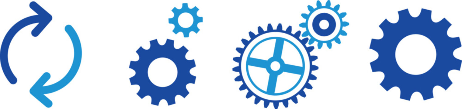 Abstract blue gears and mechanical components a visual representation of interconnected systems and industrial design