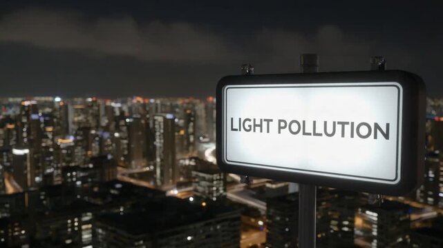 Sign of light pollution in a city.