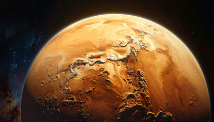 Mars planet with detailed surface