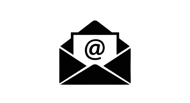 Vector illustration&nbsp;of email icon, envelope with at symbol, vector illustration on a transparent background