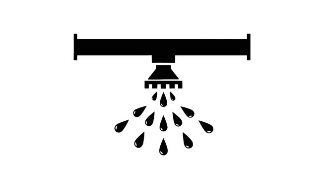 Vector illustration&nbsp;of sprinkler icon, irrigation system symbol, water spray vector illustration on a transparent background