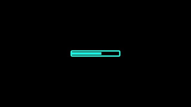 abstract beautiful loading bar 0-100 percent animation background.downloading , glowing ,colorful animation .