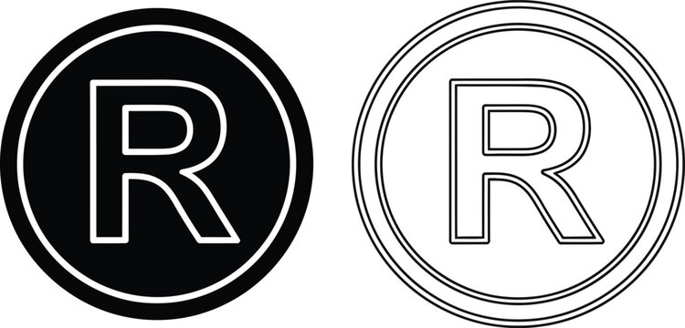 Registered Trademark Symbol R Logo Vector