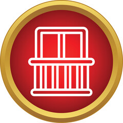 Obraz premium Balcony railing icon simplifying architecture and building elements