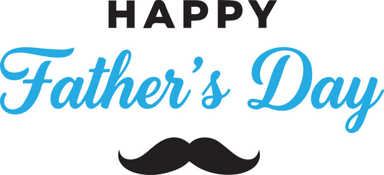 Happy father's day greeting with mustache illustration