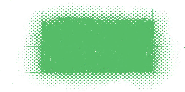 Green halftone background: abstract dotted spray paint texture grunge rectangle frame modern pop art design