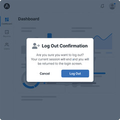 Naklejka premium Log Out Confirmation User Logout With Popup