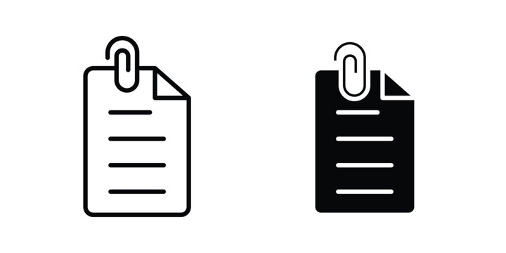 Attach document icon. glyph style icon. Stroke icons