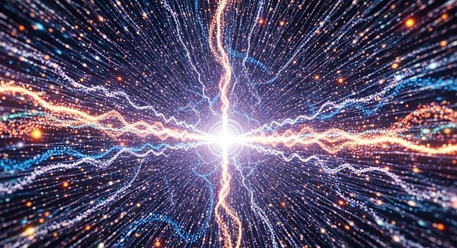 Electricity Cosmic Energy Radiant Light Explosion.