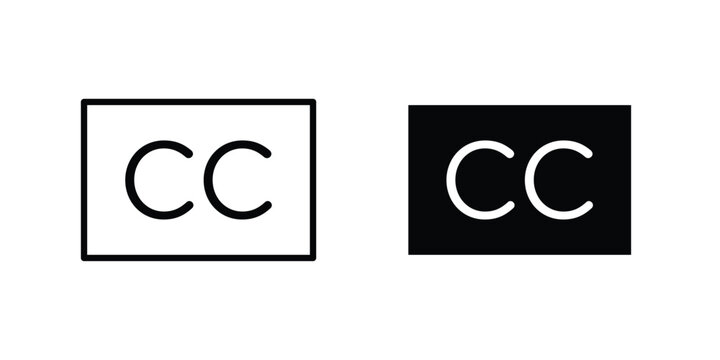 Closed caption icon. glyph style icon. Stroke icons