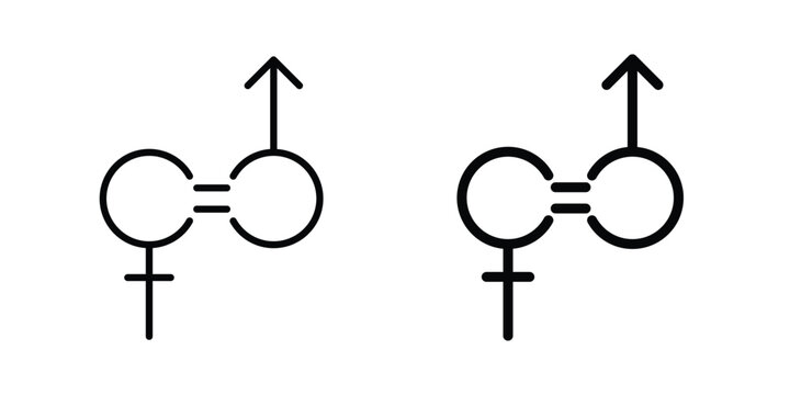 Gender equality icon. glyph style icon. Stroke icons