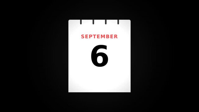 Simple design of a calendar page displaying the date, on a contrasting dark background