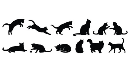 Cat Silhouettes Set – Various Poses © MDAlamin