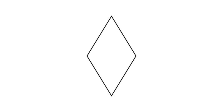 Rhombus Shape in Geometry. Equilateral Quadrilateral.
