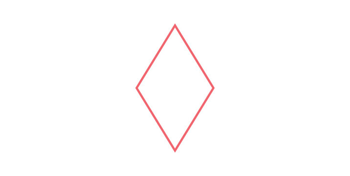 Rhombus Shape in Geometry. Equilateral Quadrilateral.