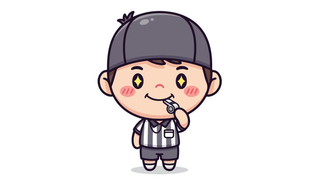 A cheerful cartoon boy wearing a backwards cap smiles while brushing his teeth with a toothbrush against a clean white background.