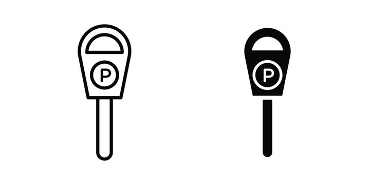 Parking meter icon. glyph style icon. Stroke icons