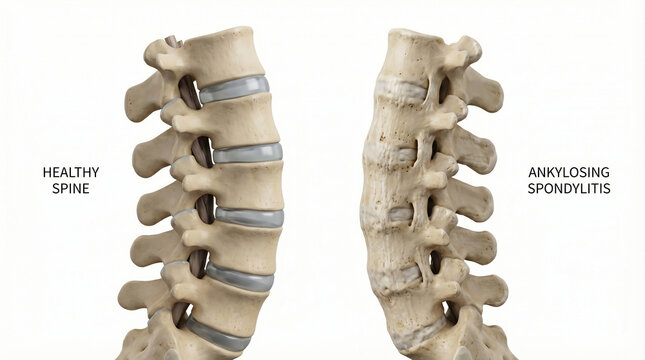 3D Anatomy of Healthy Spine Versus Ankylosing Spondylitis Fusion