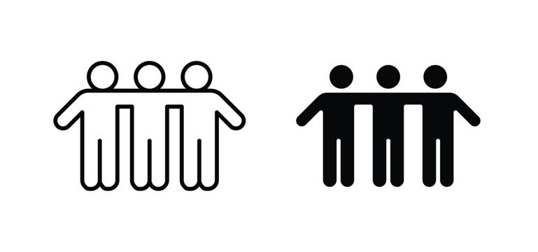 Friends icon editable stroke outline vectors. EPS10