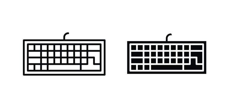 Keyboard icon editable stroke outline vectors. EPS10