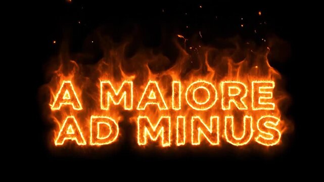 Latin Phrase a Maiore Ad Minus Text in Realistic Burning Fire Flames