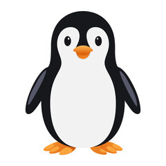 Fototapeta premium Cute penguin vector illustration isolated on white background.
