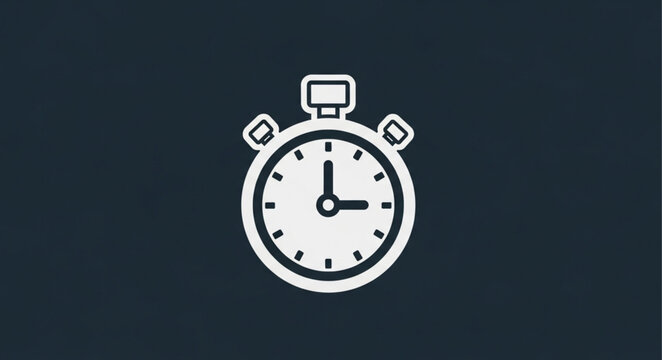 Classic Stopwatch Icon for Time Measurement and Speed.