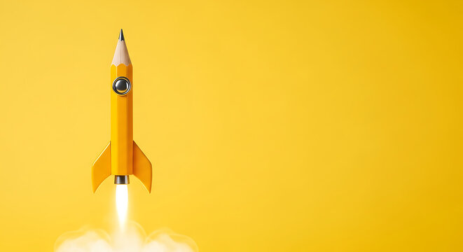 red rocket pen illustration isolated on white background