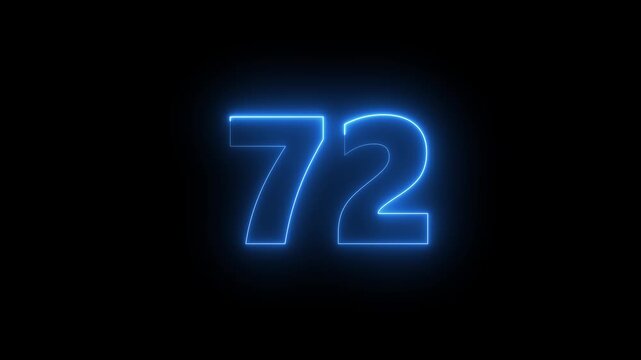 Glowing neon animated number 4. blue animated light outline color looping trendy glowing neon numeric number 4. Educational mathematics concept with neon letter. Big 3D Numbers animation for intros.