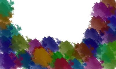 Fototapeta premium Vibrant Abstract Multicolored Smoke Explosion and Circular Powder Cloud Cluster for Design Overlays, Isolated on Transparent Background