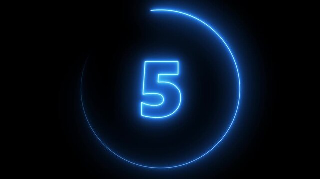glowing neon 10 seconds Countdown . Countdown 10-0 seconds technology countdown animated circle animation 10 seconds countdown with circle on black background. countdown timer, Countdown video