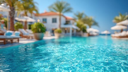 Fototapeta premium Blurred luxury all inclusive resort in Turkey with pool and summer vibe.