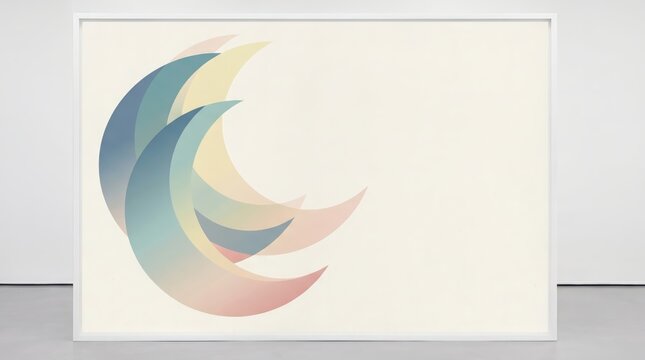 Abstract Crescent Moon Background with Soft Gradient Layers and Copy Space