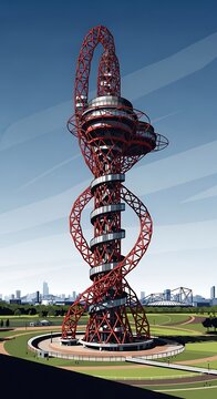 Iconic ArcelorMittal Orbit Sculpture in Olympic Park, London.