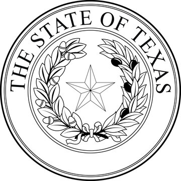 State of Texas official seal with star and laurel wreath