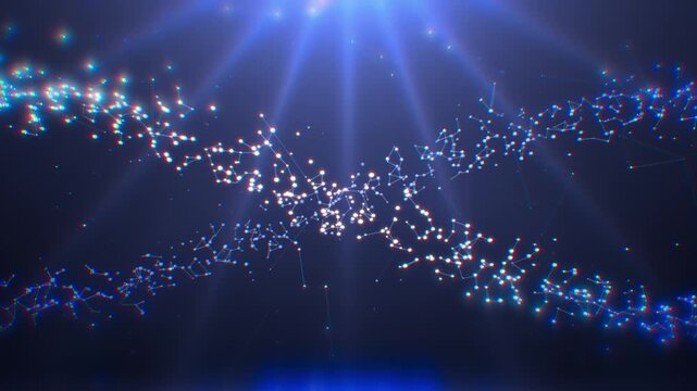 Blue light effect particle stage background with seamless looping