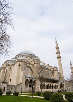 Exterior of the Suleymaniye Mosque in Istanbul, Turkey.