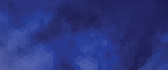 Obraz premium A dark blue geometric background featuring a seamless triangular pattern with various shades of blue creating a modern abstract polygonal design for digital presentations and web graphics